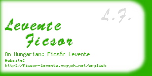 levente ficsor business card