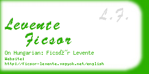 levente ficsor business card